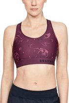 UA Mid Keyhole Sport Bra Print Purple