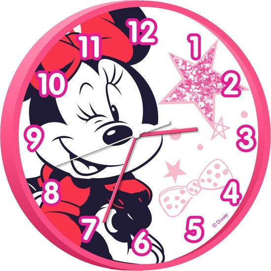 Horloge murale Disney Minnie Mouse 25 cm en plastique pour enfants - Accessoires  de... | bol.com