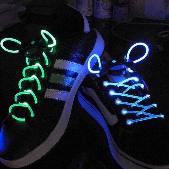 Lichtgevende LED Veters - Blauw/Groen