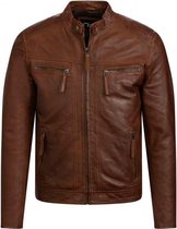 G108 Biker Jack Heren Cognac