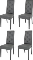 Tommychairs Chantal - Eetkamerstoelen - Set van 4 - Donker Grijs - Kunstleer & Hout