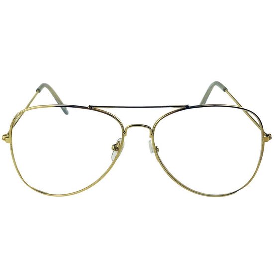 Orange85 Bril zonder sterkte - Goud - Inclusief hoesje - Pilotenbril - Mannen -... |