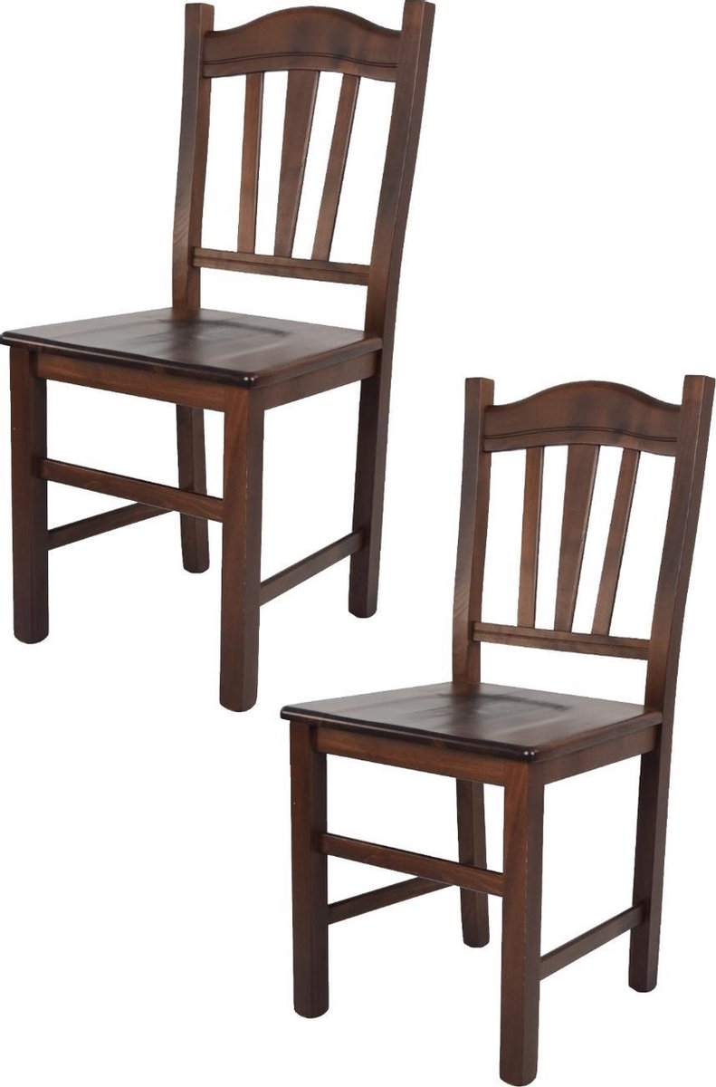 Tommychairs Silvana - Eetkamerstoelen - Set van 2 - Walnoot - Hout