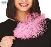 Fiestas Guirca Hoofdband Struisvogel Veren 30 Cm Roze