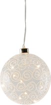 Peha Kerstbal Deco Led 12 Cm Glas Transparant/wit