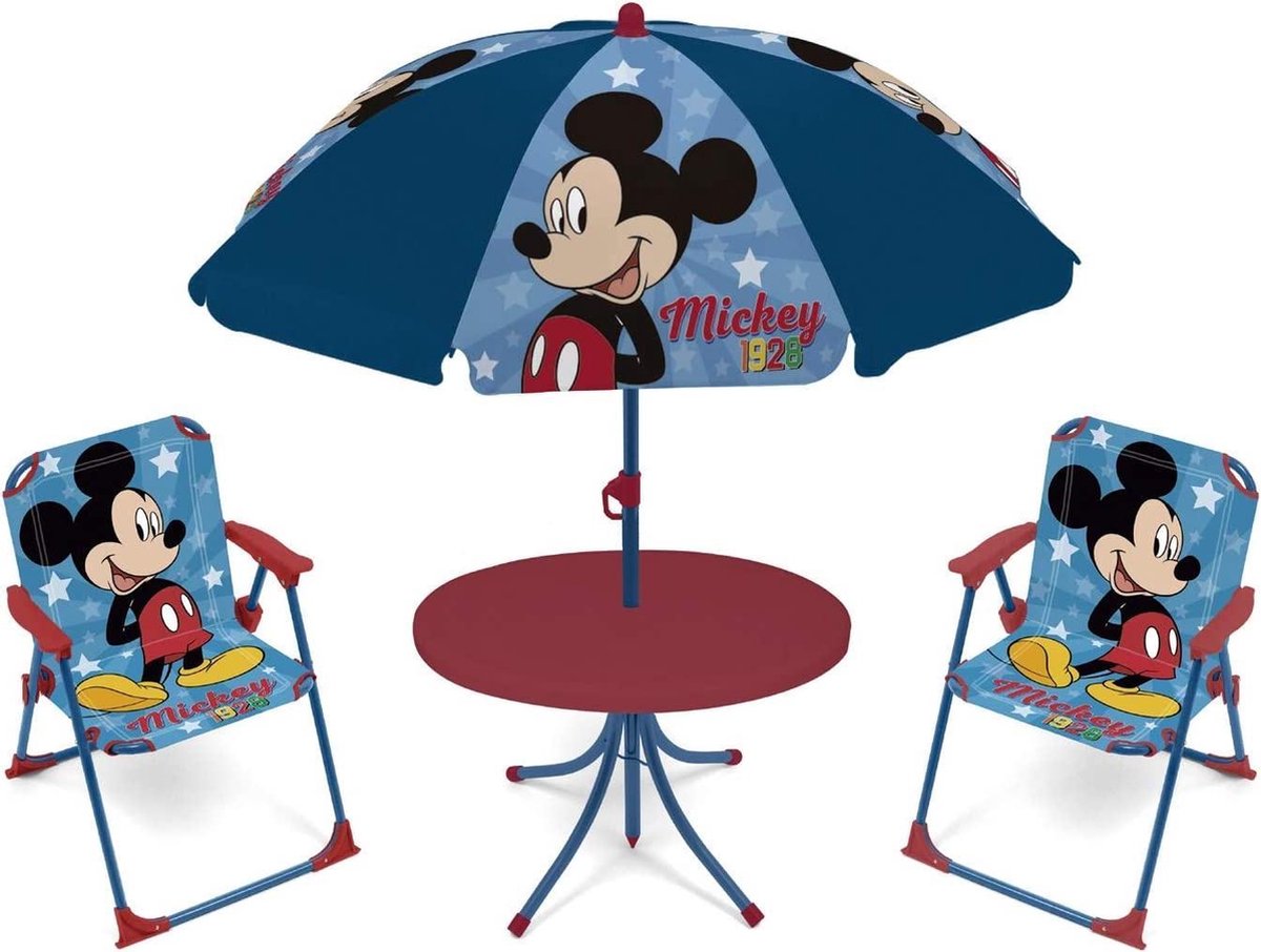 Disney Tuinset Met Parasol Mickey Mouse Blauw 4-delig