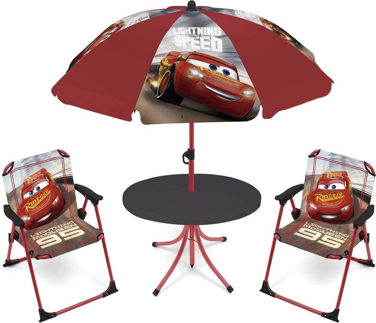 Disney Tuinset Met Parasol Cars Polyester Rood 4-delig