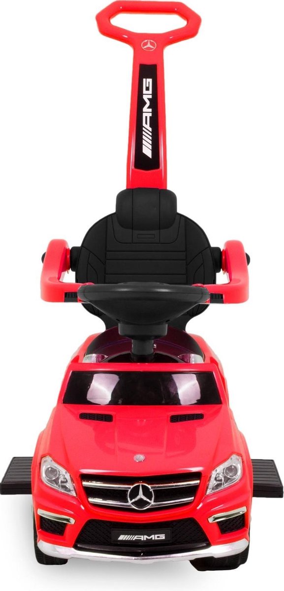 Mercedes GL63 Loopauto Rood Met pushbar Opbergruimte onder zitje