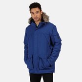 Salinger II Waterdichte, geïsoleerde Parka jas van Regatta met capuchon met rand van imitatiebont voor Heren, sneldrogende Outdoorjas, fel vorstelijk Blauw