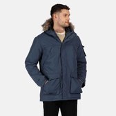 Salinger II Waterdichte, geïsoleerde Parka jas van Regatta met capuchon met rand van imitatiebont voor Heren, sneldrogende Outdoorjas, donkerblauw denim