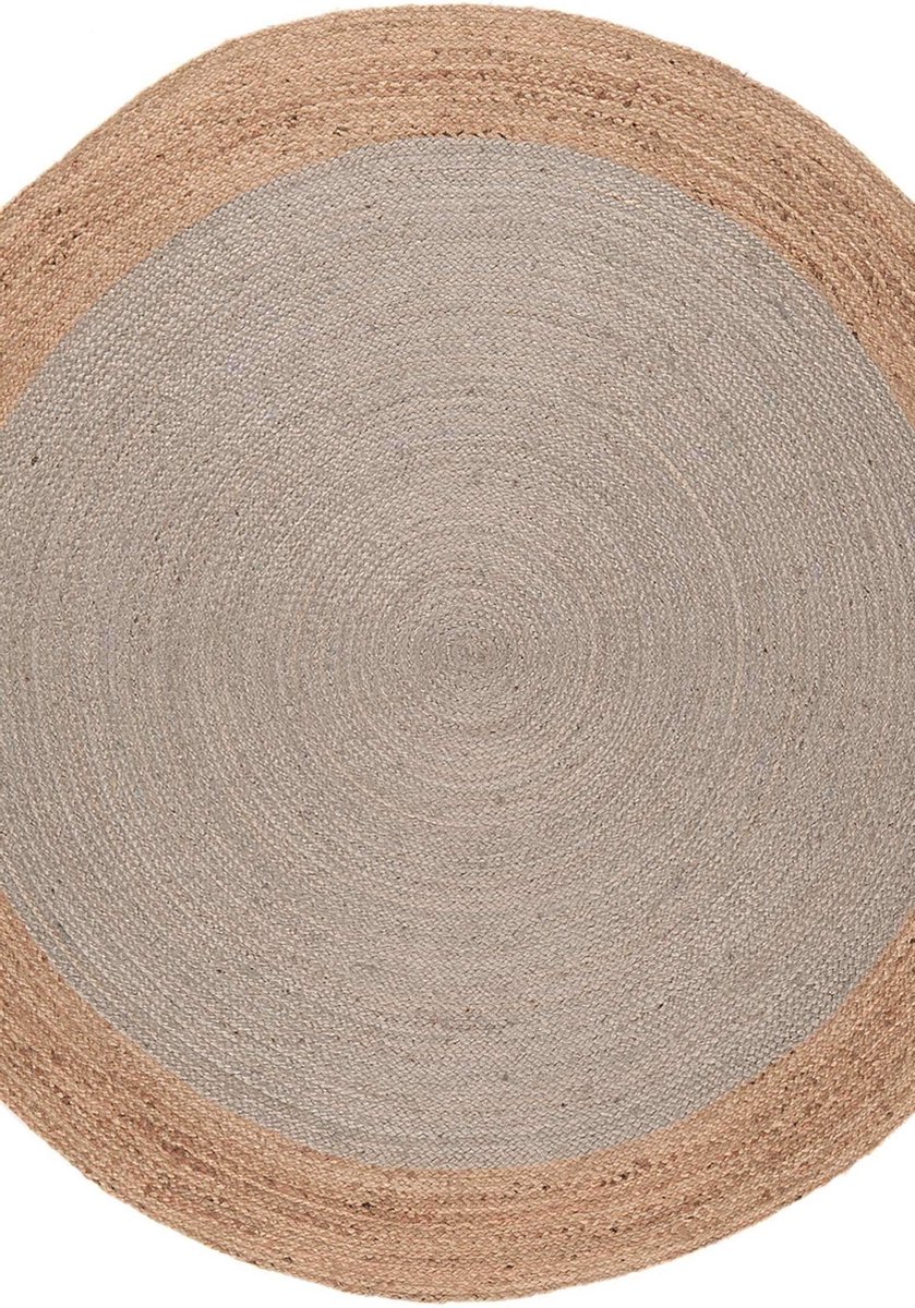 Easy Living - Faro-Rug-Silver Vloerkleed - 160 rond - Rond - Laagpolig,Rond Tapijt - Modern - Beige, Grijs