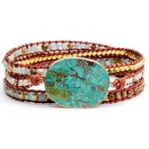 Zentana  Quantum Quattro - Wikkelarmband - Handgemaakt - Goudkleurig