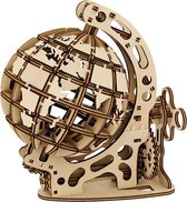 Mr. Playwood Globe (small) - 3D houten puzzel - Bouwpakket hout - DIY - Knutselen - Miniatuur - 125 onderdelen