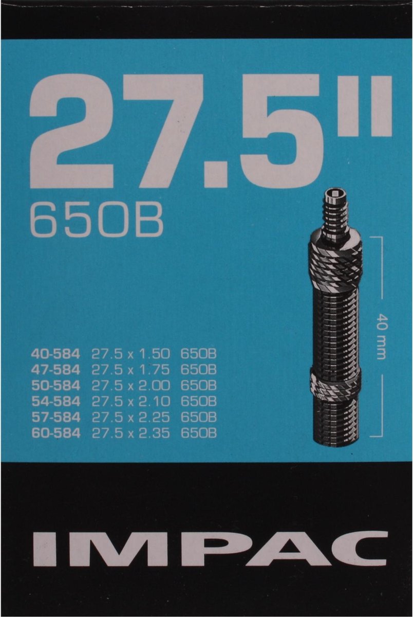 Impac Binnenband 27.5 inch - ETRTO 40/60-584 - Ventiel 40mm - Geschikt voor 27.5x1.50 tot 27.5x2.35