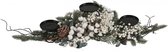 House Of Seasons Tafeldecoratie Hardy 65 X 15 Cm Wit/groen