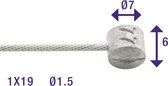 Rem binnenkabels Elvedes 2250mm RVS ø1,5mm Weinmann tonnippel (100 stuks in doos)