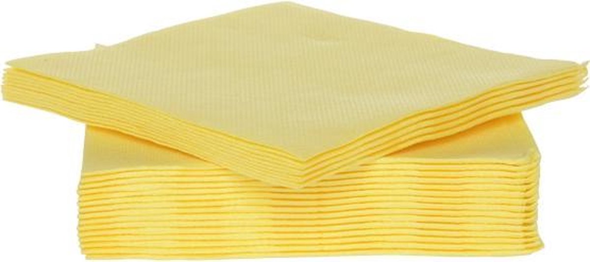 Servietten set 40 stuks 25x25 cm papier geel