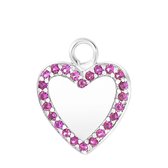 Zilveren oorbelhanger hart zirkonia Mix&Match