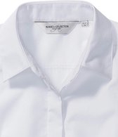 Russell Collectie Dames/Dames Lange Mouwen Poly-Katoen Gemakkelijk Onderhoud Gepaste Poplin Shirt (Wit)