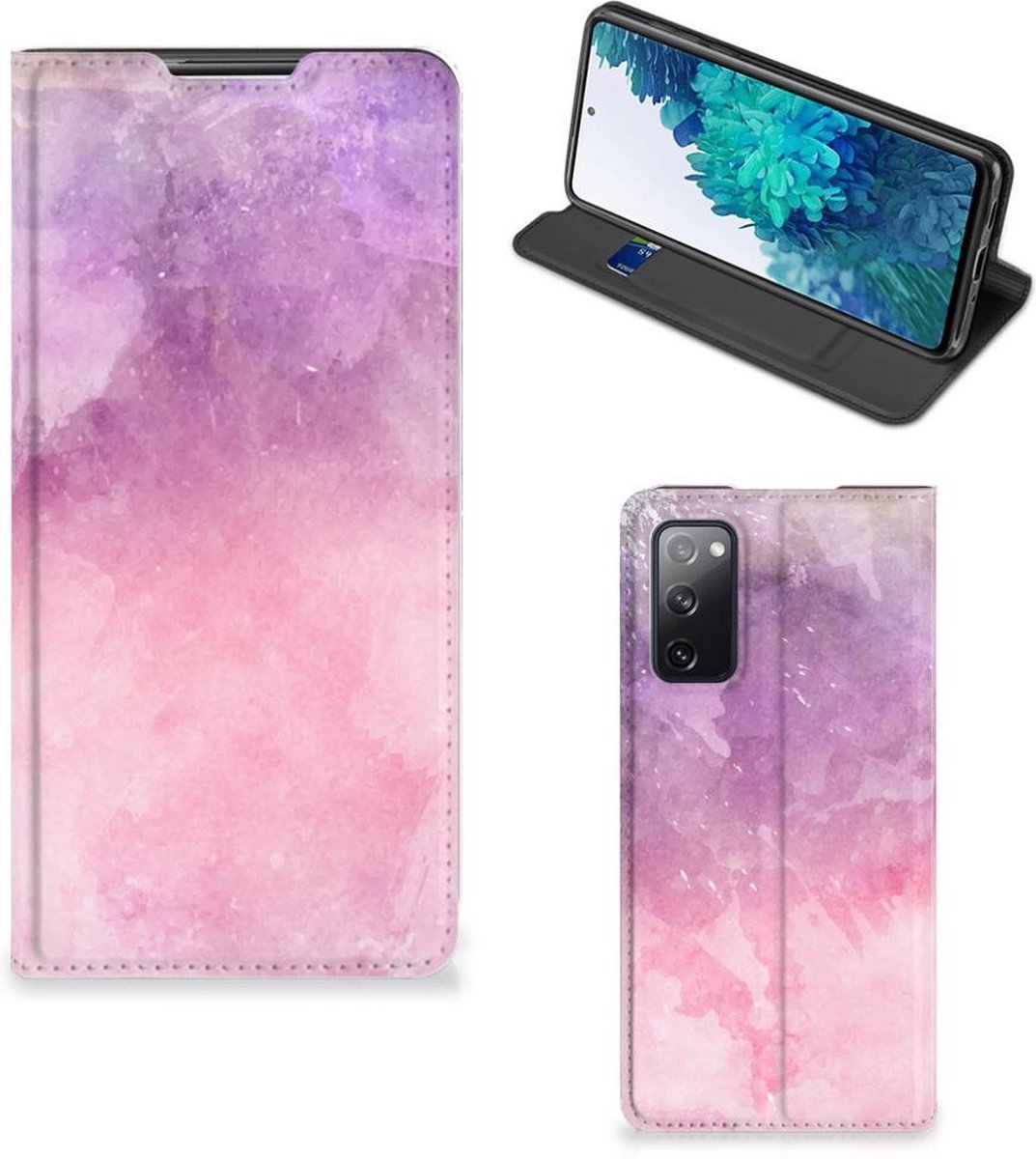 Standcase Hoesje voor Bookcase Samsung Galaxy S20 FE Pink Purple Paint