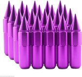 Wielmoeren Spikes 90mm – M12x1.5 – 2 delige moeren - Purple