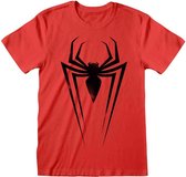 Marvel - Spider-Man - Zwarte Spin Symbool - Unisex T-Shirt - S - Rood