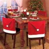 Dolami Santa Hat Housses de siège - Set 6 pièces - Housse de chaise rouge Wit - Décoration de chaise - 60x50cm - Housse de chaise de salle à manger Noël - Décoration de table - Décorations de Noël