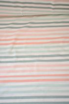 Tricot modal wit met pastelkleurige streepjes 1 meter - modestoffen voor naaien - stoffen Stoffenboetiek