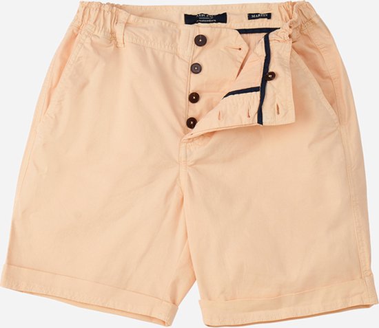 Mr Jac - Slim Fit - Heren - Korte Broek - Shorts - Garment Dyed - Pima Cotton - Licht Oranje - Maat XS