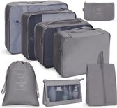 Kofferorganizerset 8-delige kofferorganizer Verpakkingsblokjesset voor op reis, Inpakblokjes voor rugzak, Inpaktassenset met make-uptasje, waterdichte schoenentas