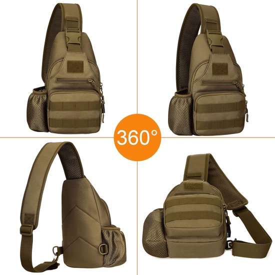Sac à Dos Tactique Molle – Imperméable – Noir – Type Sling – Sans Marque
