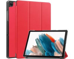 Tablet Hoes Geschikt voor Samsung Galaxy Tab A11 Plus / Tab A9 Plus | Book Case met Standaard | Kunstlederen Beschermhoes | Tri-fold | Rood