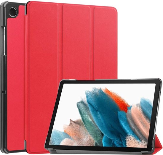 Tablet Hoes Geschikt voor Samsung Galaxy Tab A11 Plus / Tab A9 Plus | Book Case met Standaard | Kunstlederen Beschermhoes | Tri-fold | Rood