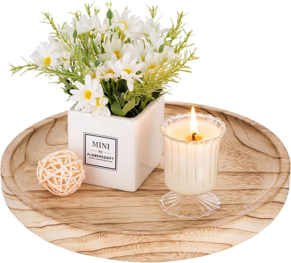 Vierkant decoratief dienblad, wit | Voordelig bij