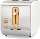 Bol.com Nedis Broodrooster - Soft Touch Series - 2 Sneetjes Brood - 2 Sleuven - Bruining niveaus: 6 - Ontdooifunctie - Wit aanbieding