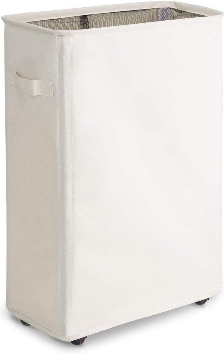 Wasmand Kleine Wasboxen Opvouwbare Wasmand Waterdicht Waszak Kleine Wastererder Met Wielen - 44L, Beige