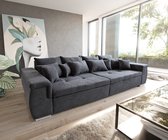 Bol.com Couch Navin Graphite 275x116 cm Sofa mit Kissen aanbieding
