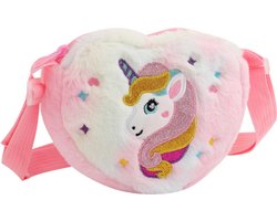 foto van Unicorn Schoudertas Rainbow Colors Hair Hartvorm - Multi Colors