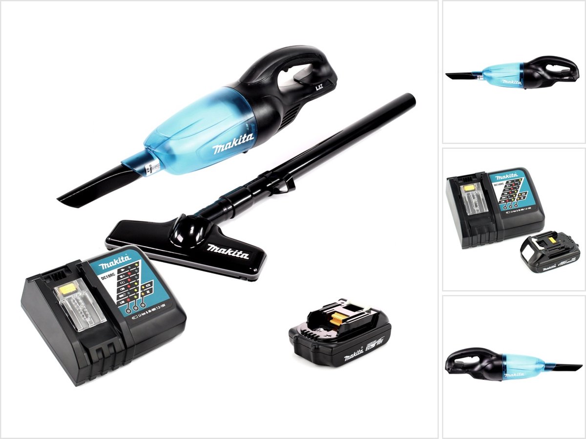 Makita DCL 180 RA1 B accu stofzuiger 18 V zwart + 1x oplaadbare accu 2.0 Ah + lader