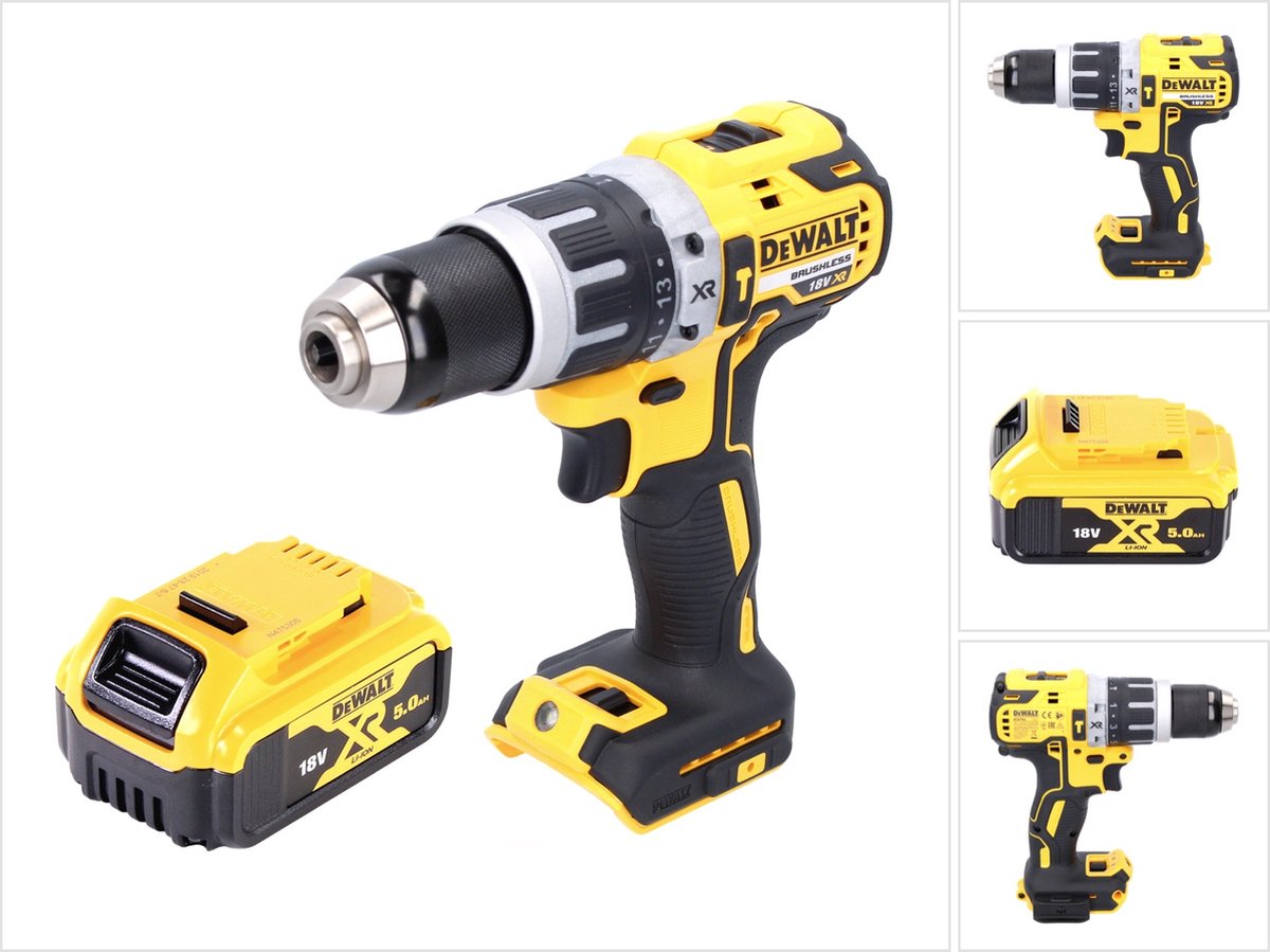 DeWalt DCD 796 N accu-klopboormachine 18 V 70 Nm borstelloos + 1x accu 5,0 Ah - zonder oplader