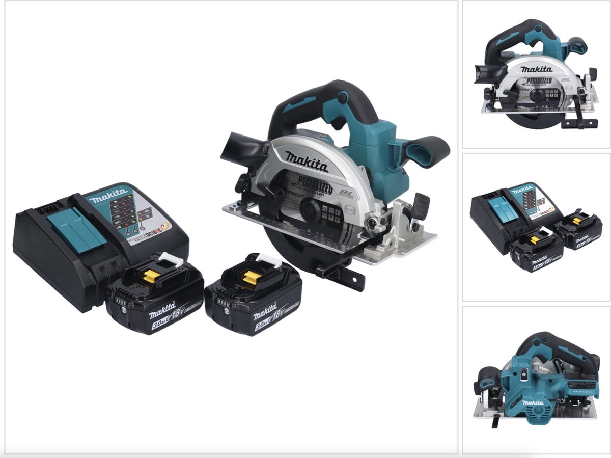 Makita DHS 661 RF accu-handcirkelzaag 18 V 165 mm borstelloos + 2x accu 3,0 Ah + oplader