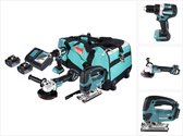Bol.com Makita DLX 3152 TX1 accu combiset 18 V DDF 484 + DGA 511 + DJV 180 + 2x accu 5.0 Ah + lader + tas aanbieding