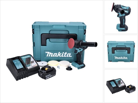 Ponceuse sans fil Makita DPV 300 RM1J 18 V 50/80 mm sans balais + 1 batterie rechargeable 4,0 Ah + chargeur + Makpac