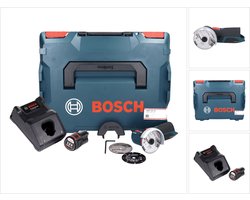 Bosch GWS 12V-76 Professional accu-haakse slijper 12 V 76 mm borstelloos + 1x accu 3,0 Ah + oplader + L-Boxx