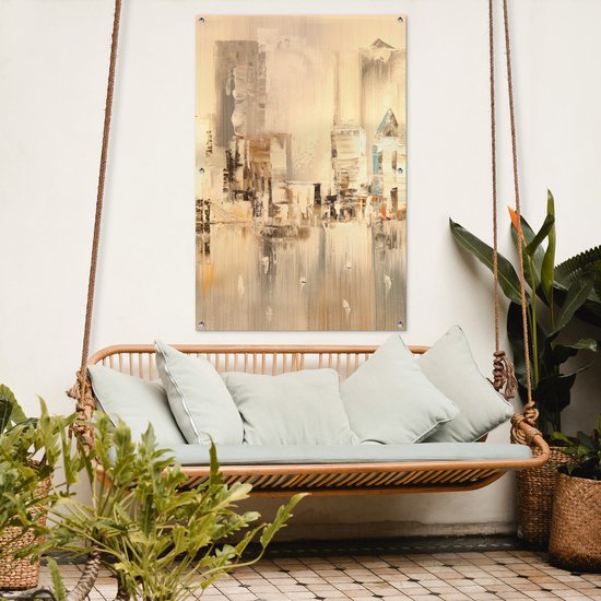 Affiche jardin - Toile jardin - Posters de jardin extérieur - Peinture - Peinture à l'huile - Abstrait - Skyline - 80x120 cm - Jardin