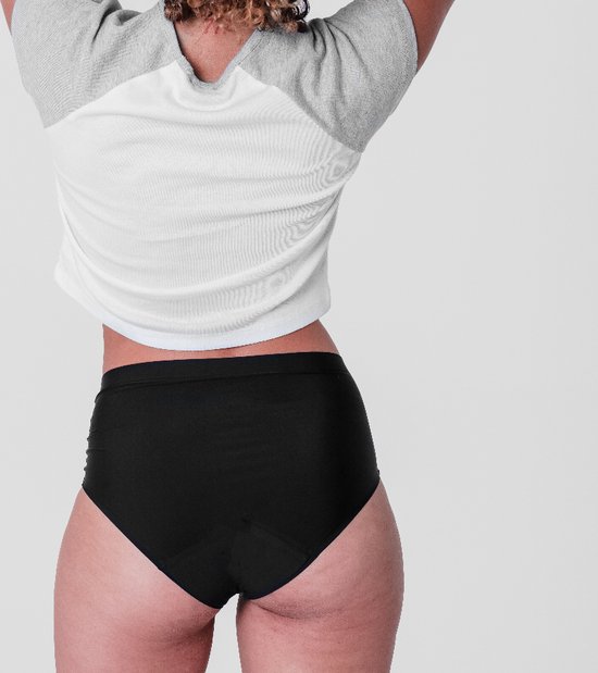 Cheeky Wipes Sous-vêtement menstruel sans couture - Feeling Sleek - Taille 32-34 - Zwart