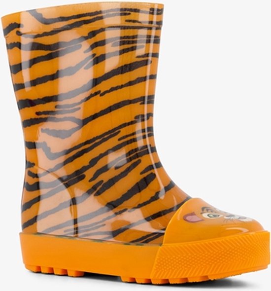 Kinder regenlaarzen oranje met tijger opdruk - Maat 31 - 100% stof- en waterdicht