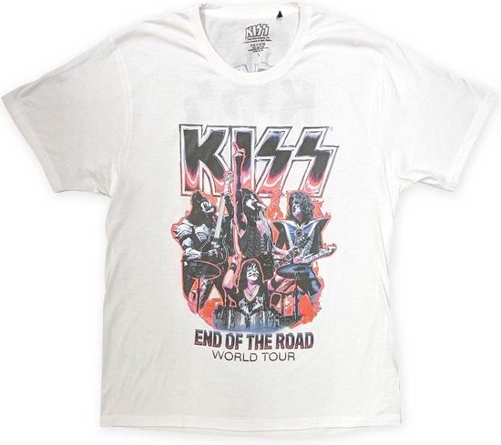 Kiss - End Of The Road Band Playing Heren T-shirt - XL - Wit