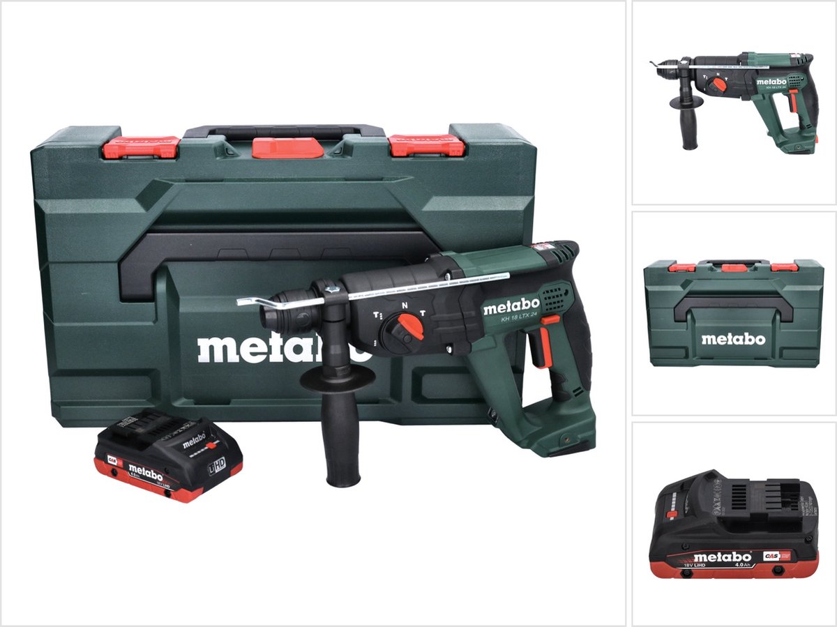 Metabo KH 18 LTX 24 accu combihamer 18 V 2.1 J SDS plus + 1x accu 4.0 Ah + metaBOX - zonder lader