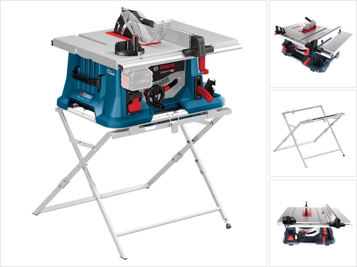Bosch GTS 18V-216 Professional accu-tafelcirkelzaag 18 V 216 mm BiTURBO (0601B44000) + Bosch GTA 560 Professional onderstel (0601B22700)